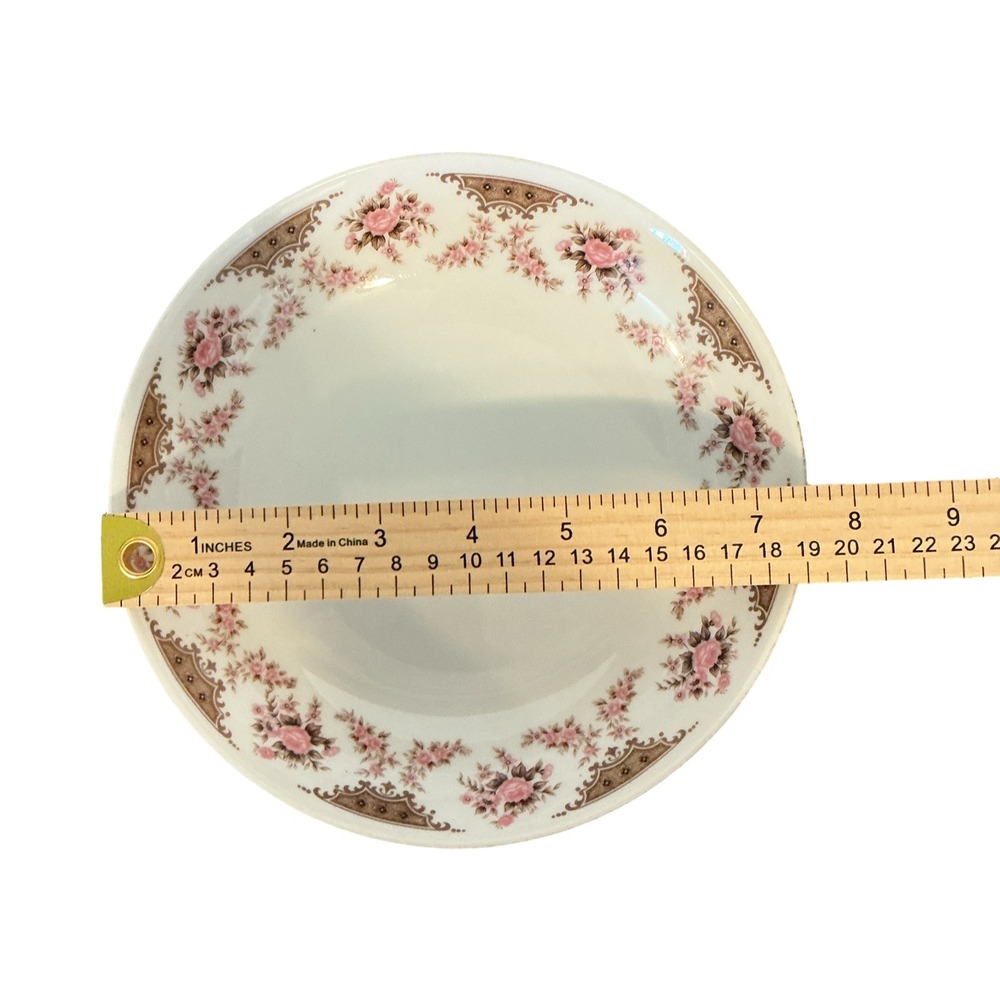 Arlen Fine China Claridge 5002 Oval Platter and Round Bowl Set Pink Rose Japan - Picture 4 of 7